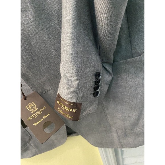 Gold Sel NWT Gutteridge Dal Italy Mens 3 Bttn 54 Cashmere Blend Gray Slacks 38 - Picture 6 of 16
